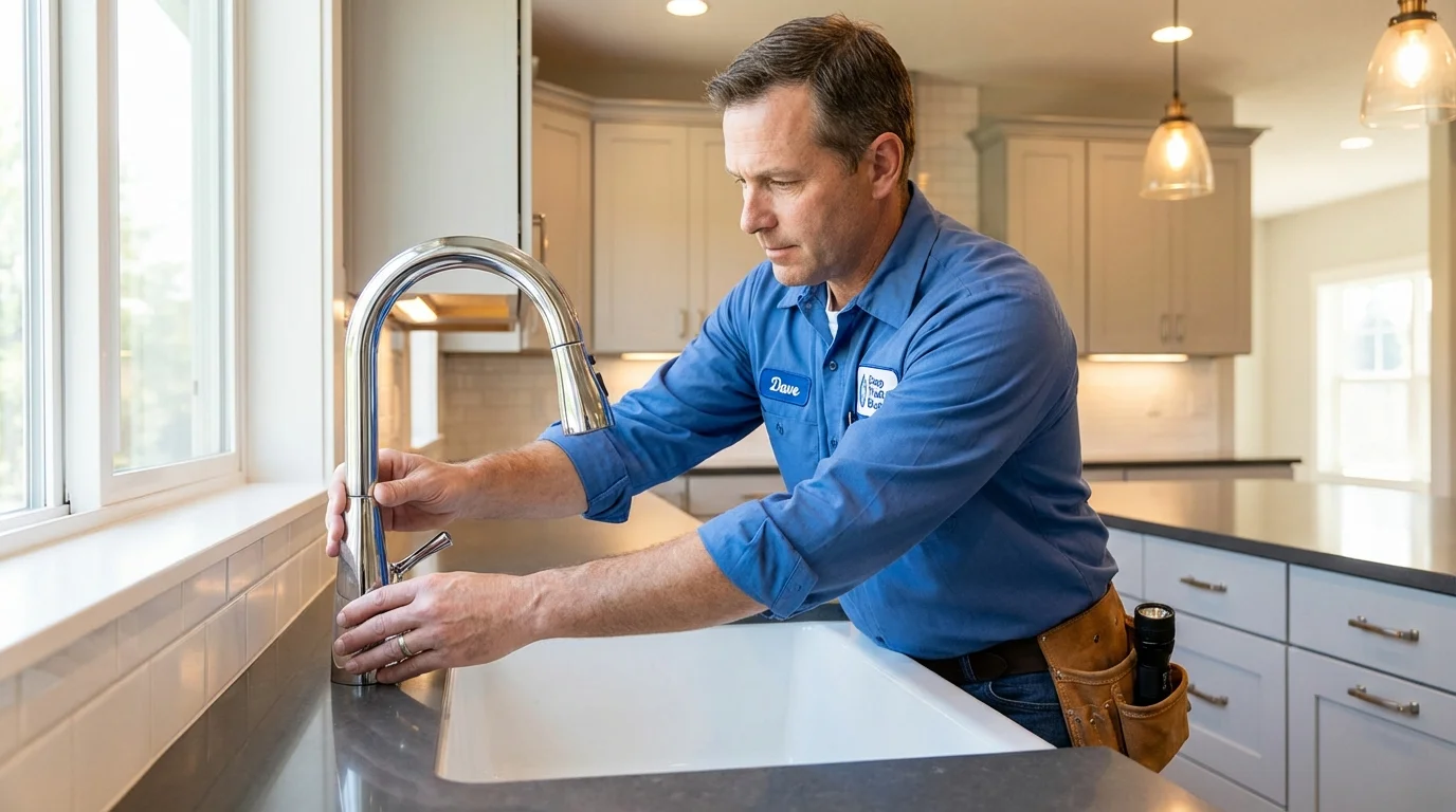 Kitchen faucet installation by Johns Plumbing LLC in Tewksbury