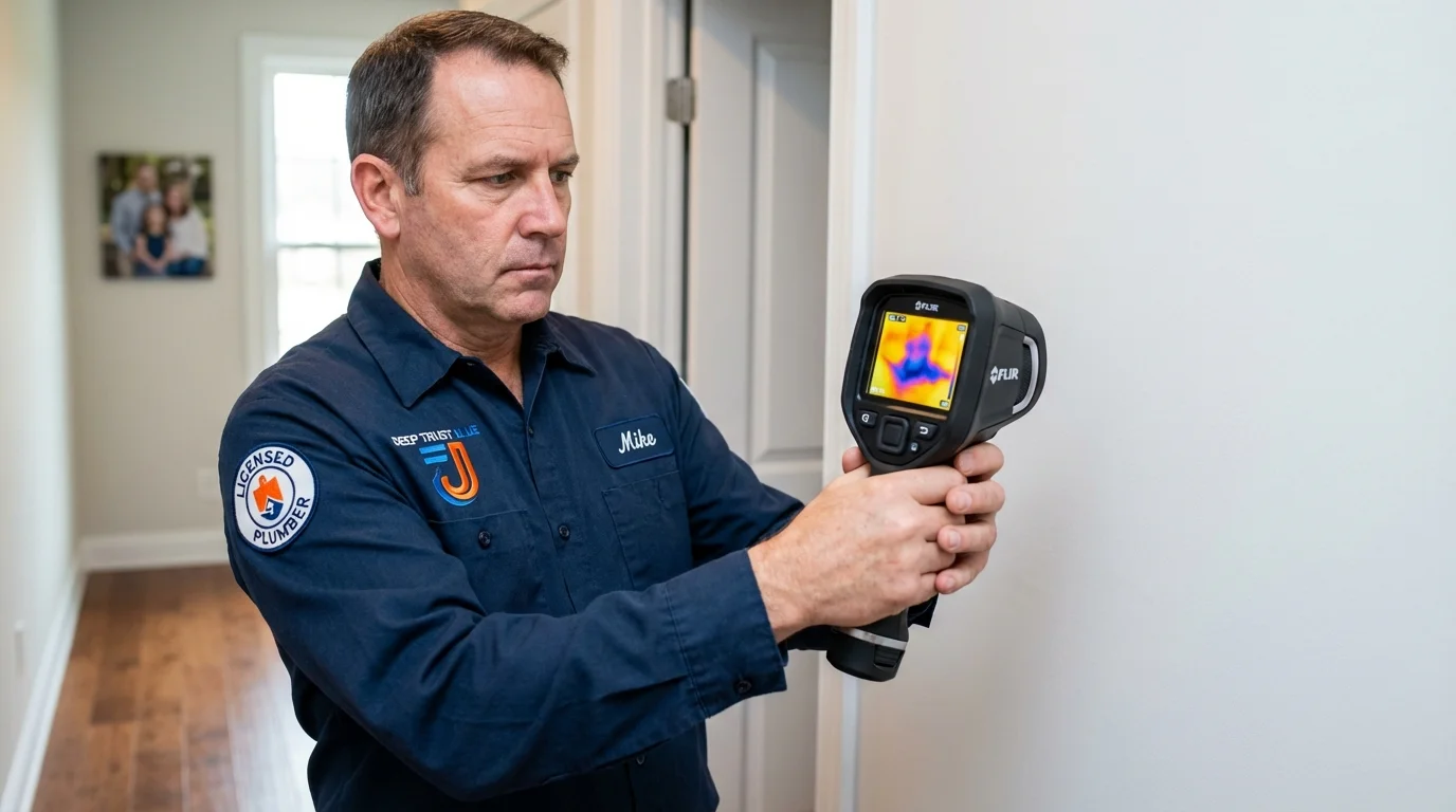 Thermal imaging leak detection by Johns Plumbing LLC in Tewksbury